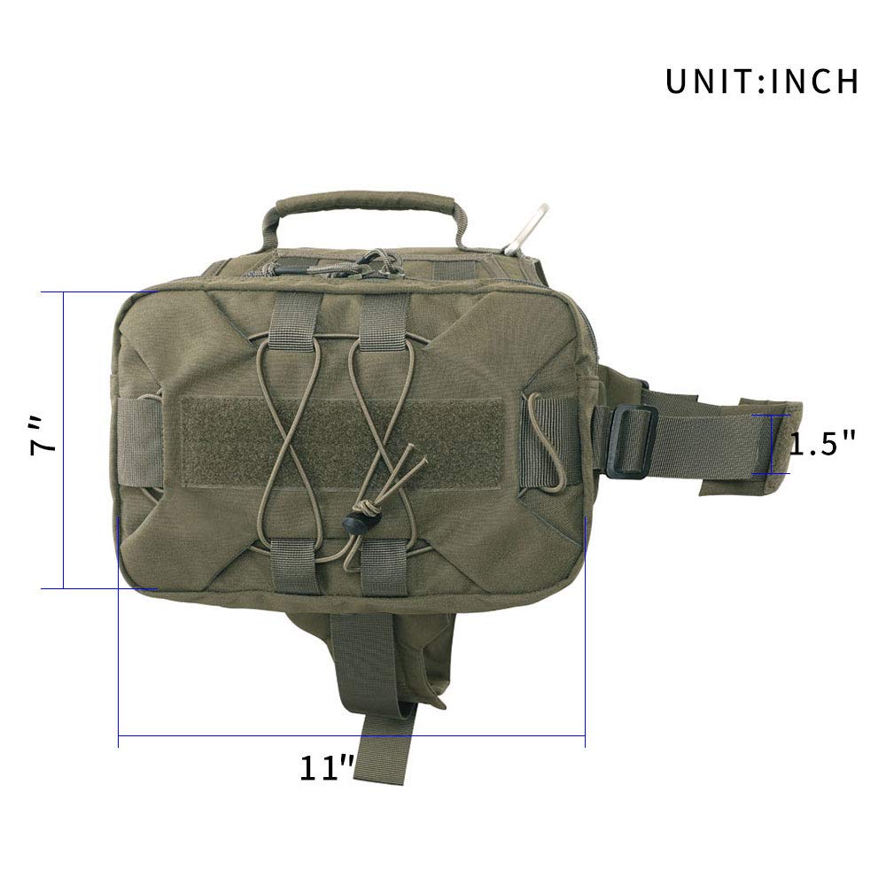 Excellent Elite Spanker Dog Pack Hound Dog Saddle Bag Backpack For Travel Camping Hiking Medium & Large Dog With 2 Capacious Side Pockets(Rgn)