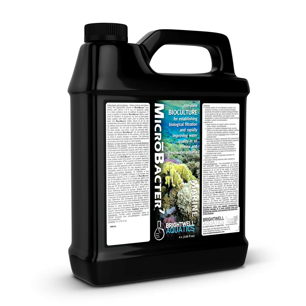 Brightwell Aquatics Microbacter7 Complete Bioculture For Fish Tank Or Aquarium - Populates Biological Filter Media For Saltwater
