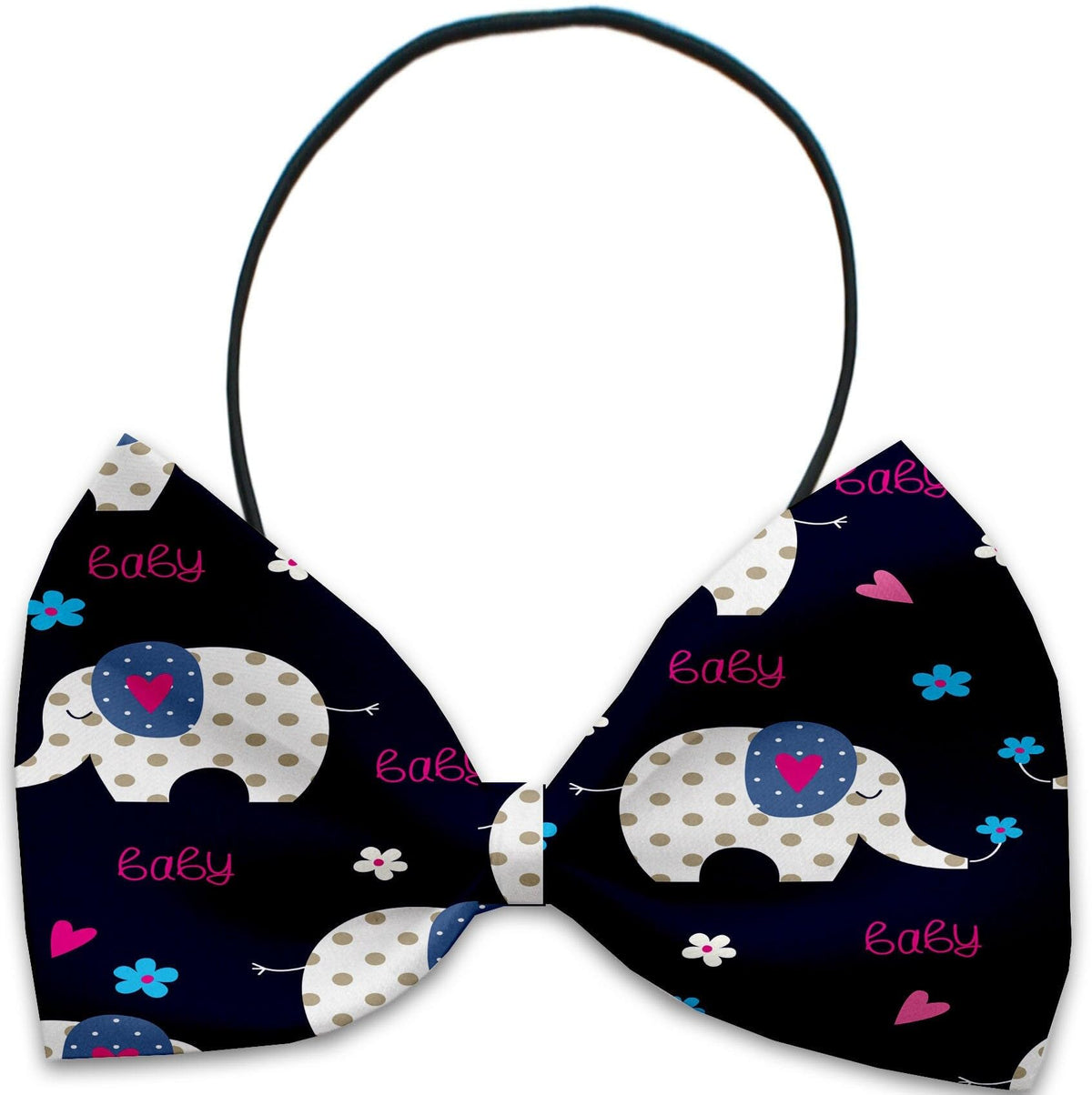 Pet, Dog and Cat Bow Ties, &quot;Oh Baby Group&quot; *Available in 11 different pattern options!* Elastic Band Baby Elephants