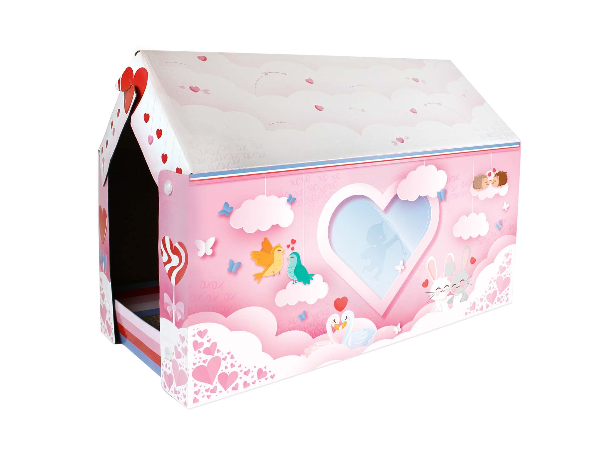 American Cat Club Cat House With Scratcher & Catnip Included - Love Shack