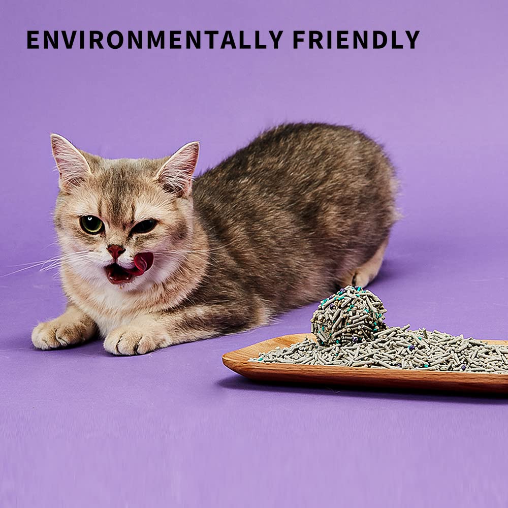 Petkit Everclean 5 In 1 Mixed Cat Litter,Strong Clumping Cat Litters,Odor Control And Unscented Ultra Absorbent Water Flushable Bentonite Tofu Cat Litter,Dust-Free,8 Lbs/Bag