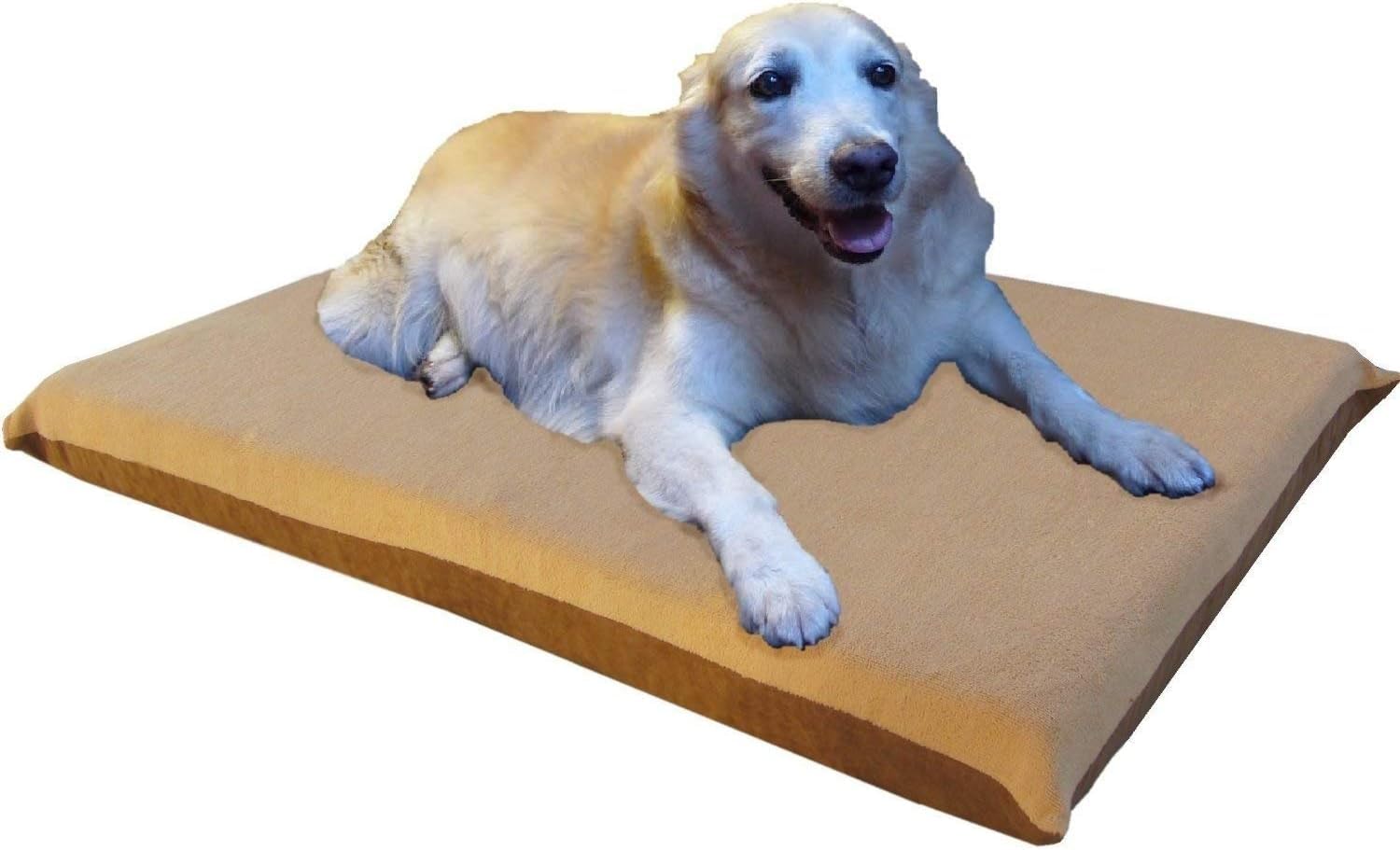 Beige Color 41X27X4 Orthopedic Waterproof Memory Foam Pet Bed Pad for Medium Large dog crate size 42X28 with 2 external cove