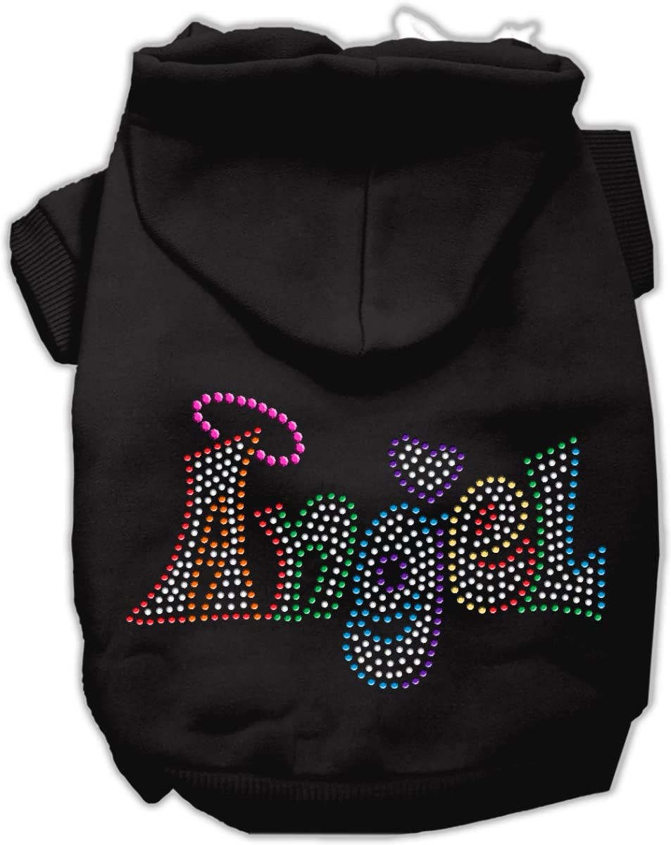 Pet, Dog & Cat Hoodie Rhinestone, 'Technicolor Diva' Black 3Xl (25-35 Lbs.)