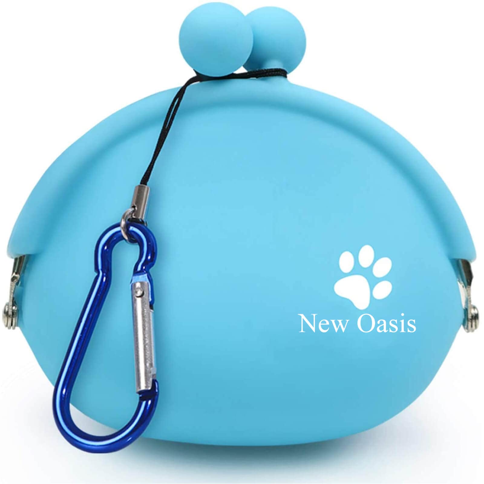 New Oasis Dog Treat Pouch, 10oz Small Portable Silicone Dog Training Pouch Reusable Dog Treat Bag with Carabiner Key Case Silico