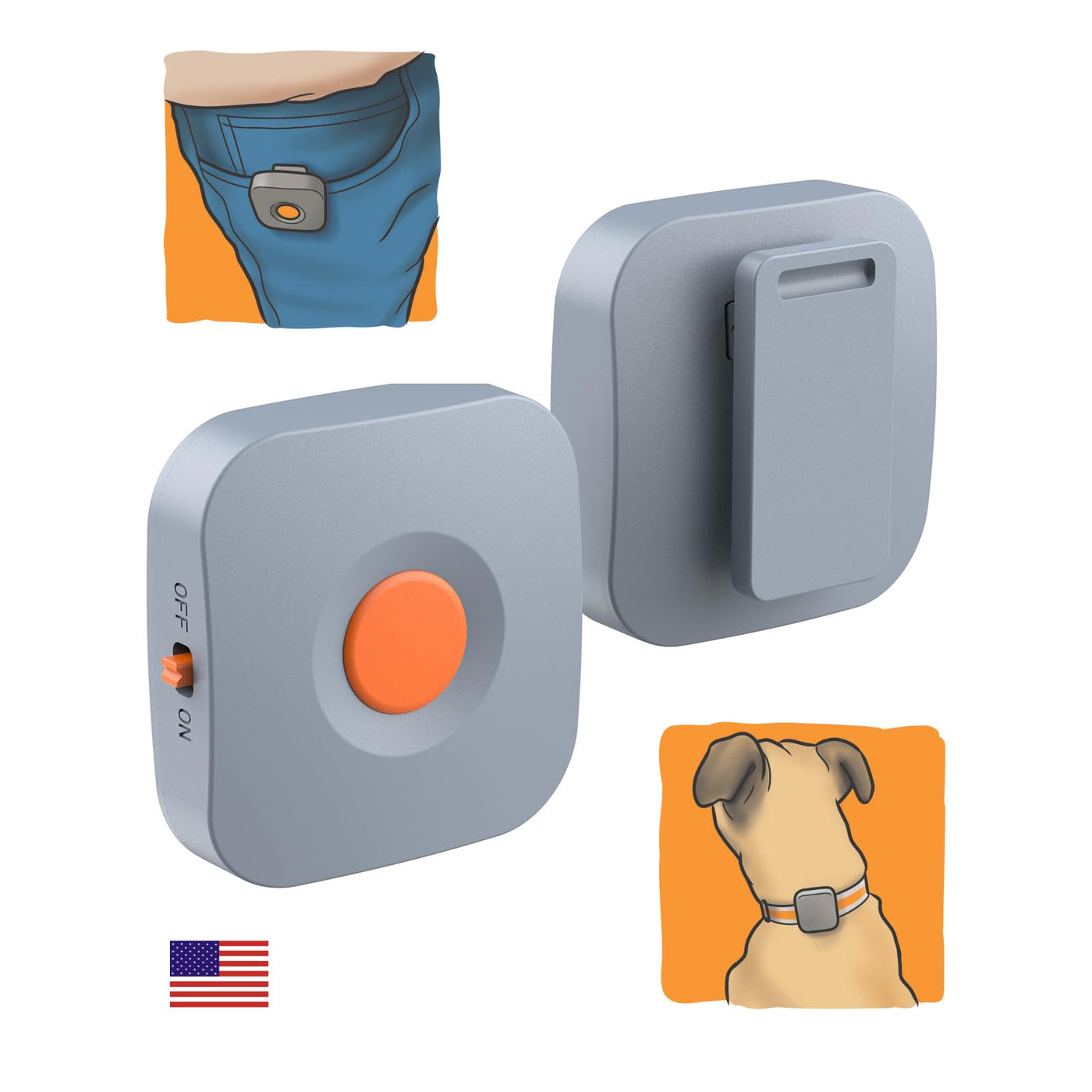 Kona Clip Dog Training Device - Vibration Correction, Waterproof, Rech Petocart Kona Clip Dog Training Device - Vibration Correction, Waterproof, Rech Petocart