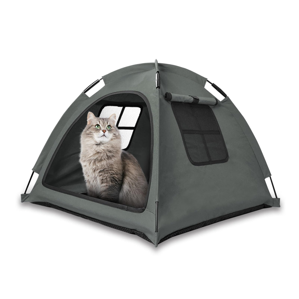 Nockovi Grey Cat Tent House?Cat'S Nest, Portable Indoor/Outdoor Pet Tent House For Cats, Puppies And Other Small Animals