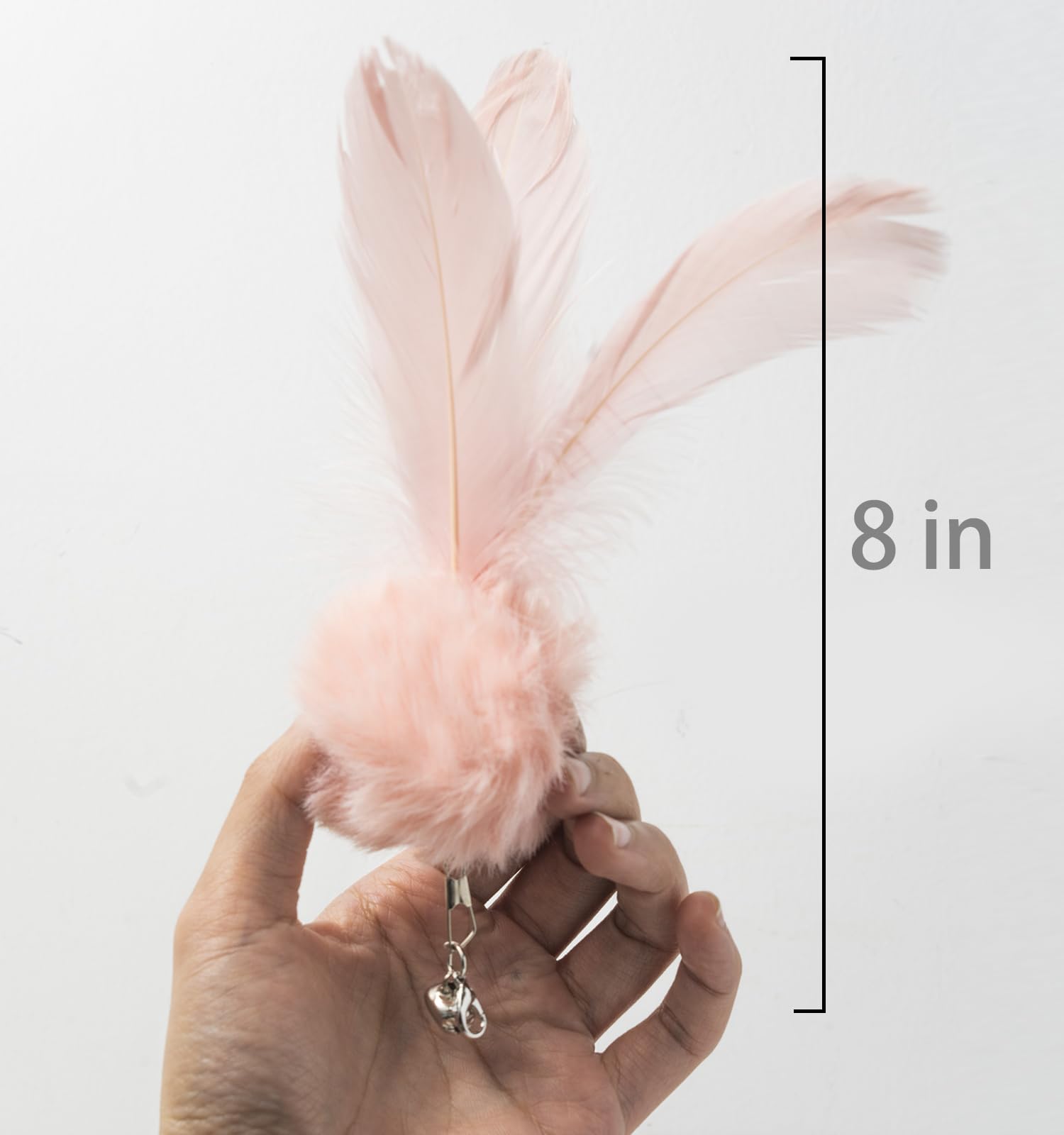 Generic Cat Feather Toy For Cat Pink 2Pcs Prue Cat Feather Toy For Cat, Feather Stick With Bell And Feather Accessories, Interac