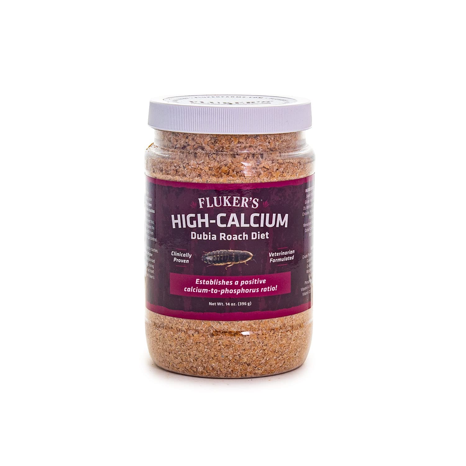Flukers High Calcium Dubia Roach Diet, Can Be Used as a Gut-Loading Food or Bedding, 14 oz