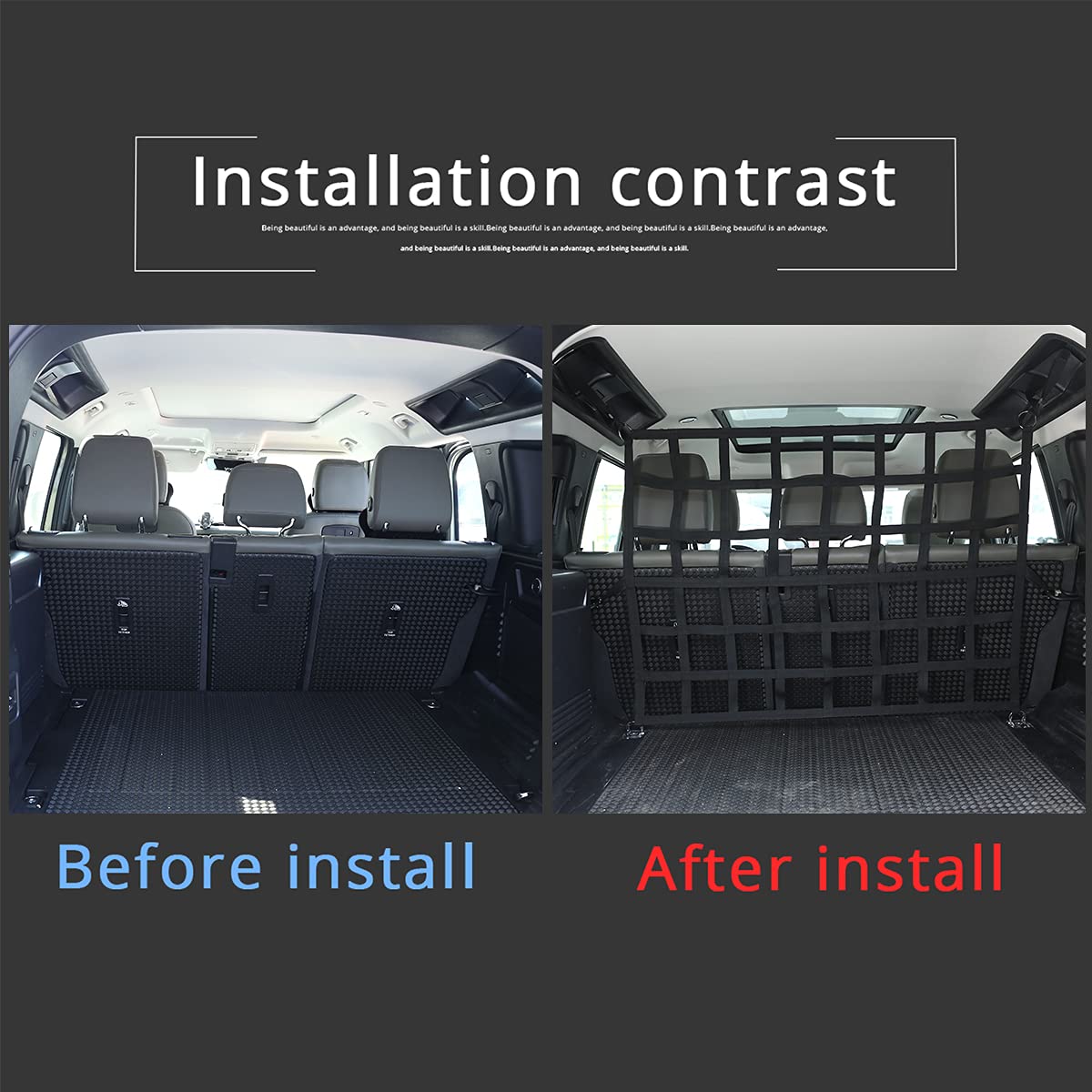 Cheya Pet Restraint Net Dog Fence Car Backseat Divider Vehicle Gate Cargo Area Travel Trunk Mesh Net Screen For Land Rover Defen