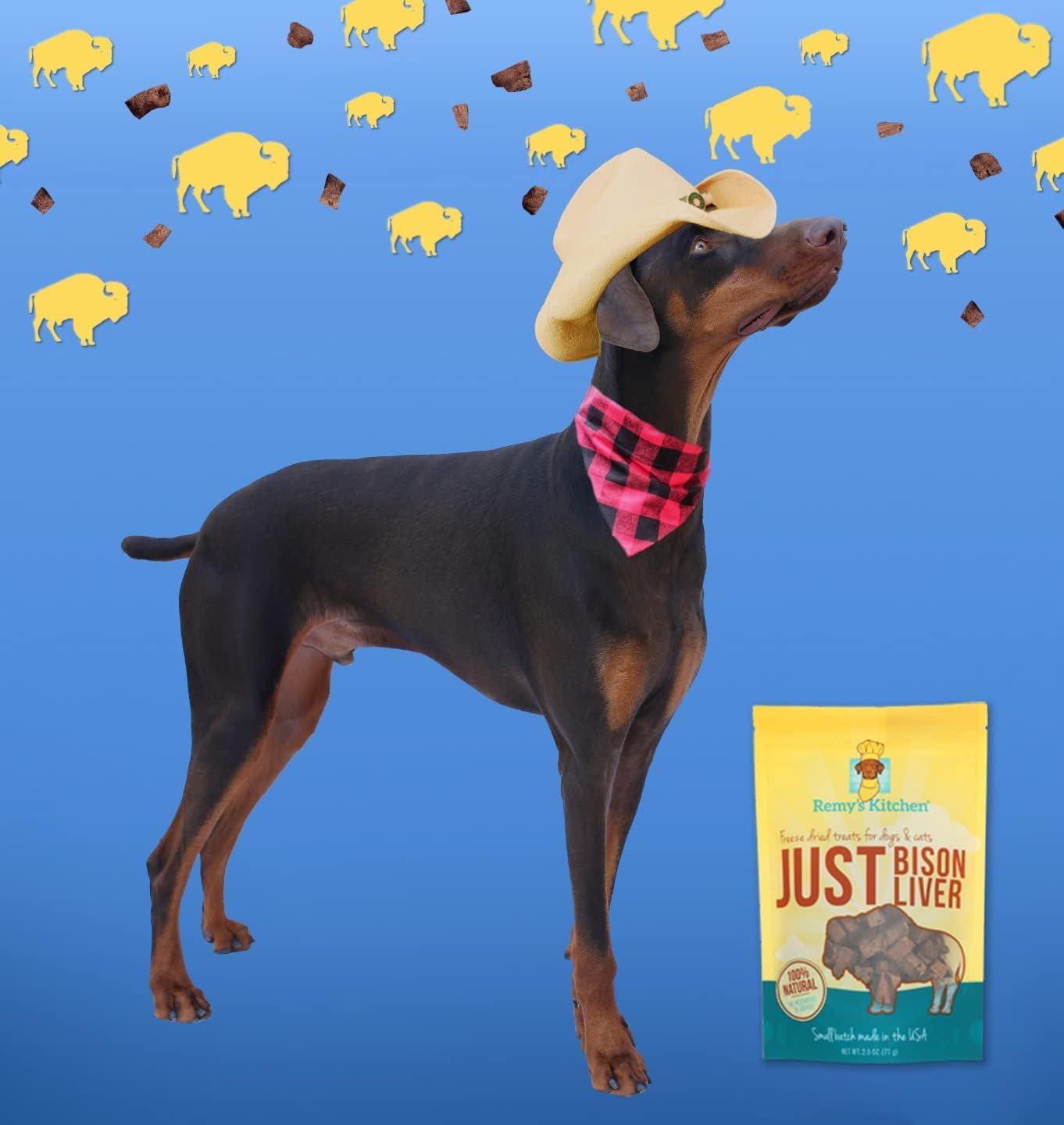 Remys Kitchen Just Bison Liver Freeze Dried Dog Treats USA Sourced and Small Batch Made - Human-Grade, All Natural Single Ingred