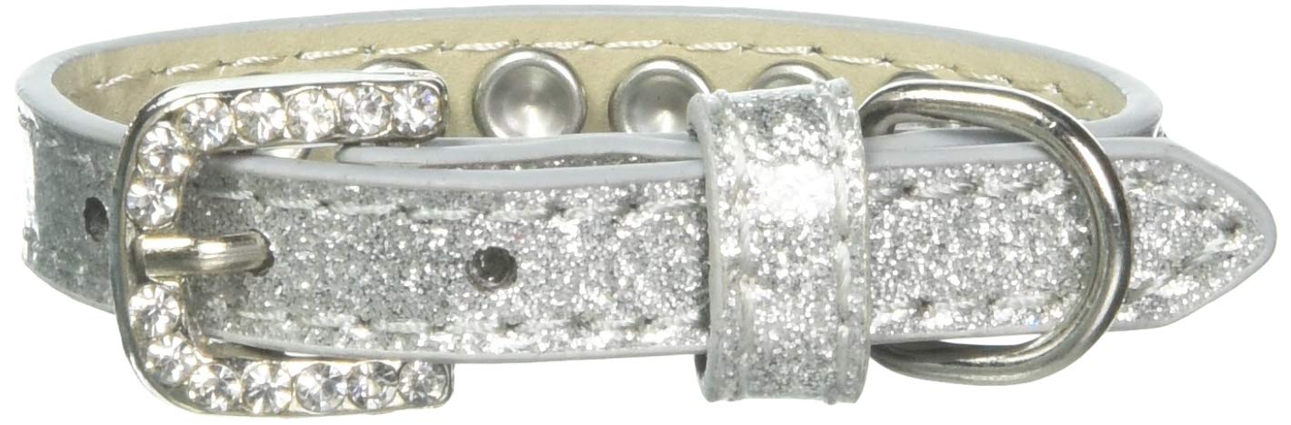 Dog, Puppy and Pet Ice Cream Collar, &quot;Purple Crystal Rimsets&quot; Silver 8