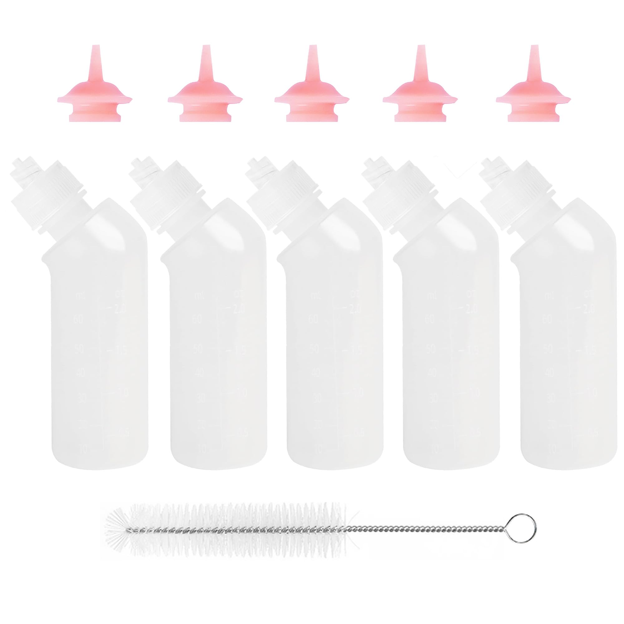 FEDIPUP Puppy Bottles for Nursing Puppy Milk, Pack of 5 Kitten Bottles for Nursing Newborn, Puppies Milk Feeder with Silicone Ni