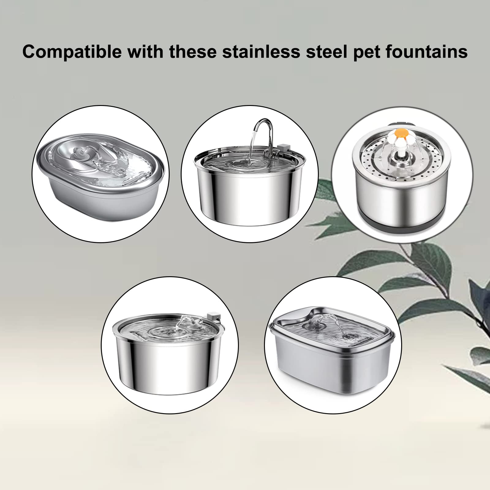 Cat Water Fountain Pump For 3.2L/108Oz Stainless Steel Cat Water Fountain And 67Oz/2L Stainless Steel Cat Fountain, Petilog Pet Fountain Pump, Ultra Quiet Cat Fountain Pump