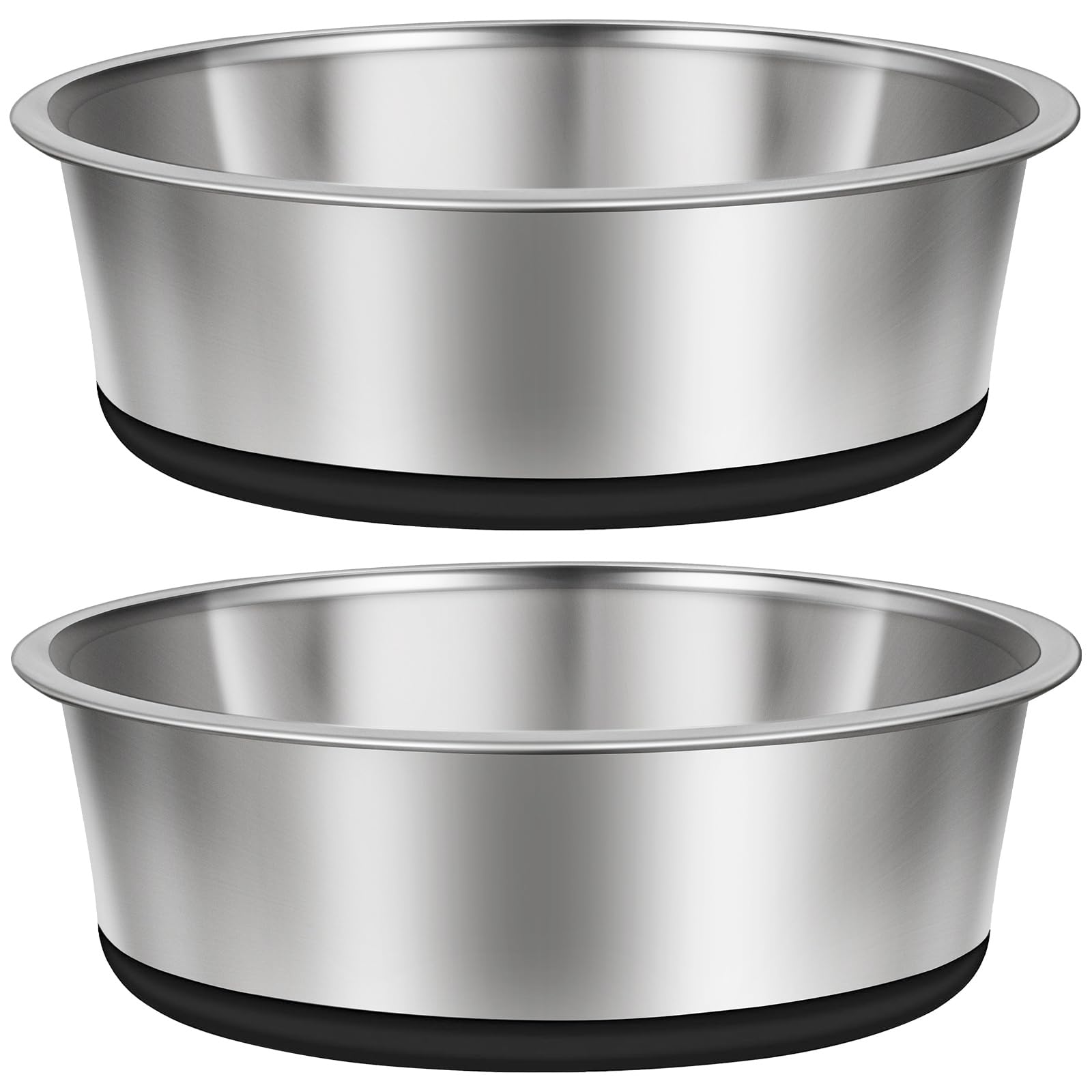 Taglory 2 Cup Stainless Steel Dog Bowls Set of 2 for Food and Water, Silicone Base Anti-Slip, Rust Resistant, Extra Thick Metal 