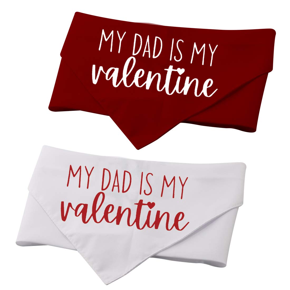 2 Pack My Mom/Dad Is My Valentine Dog Bandana Valentine'S Day Dog Bandana Gift (2 Pack Dad Valentine)
