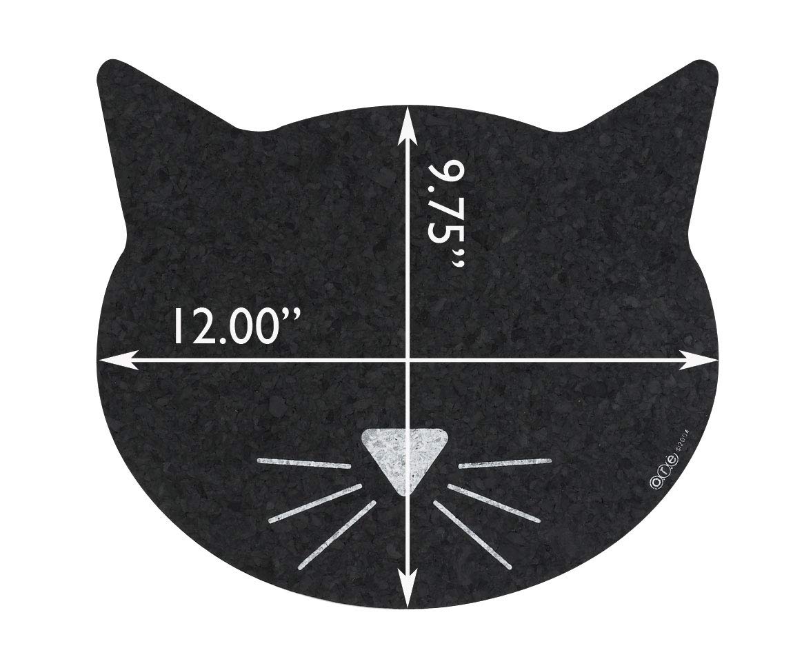 Ore Pet Black Cat Face Recycled Rubber Pet Placemat,Size: 1 Pack
