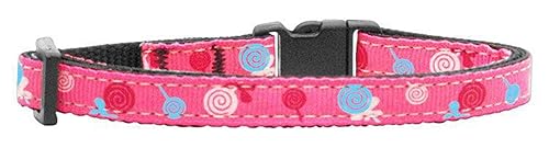 Mirage Pet Products Lollipops Nylon Ribbon Collar for Pets, X-Small, Bright Pink