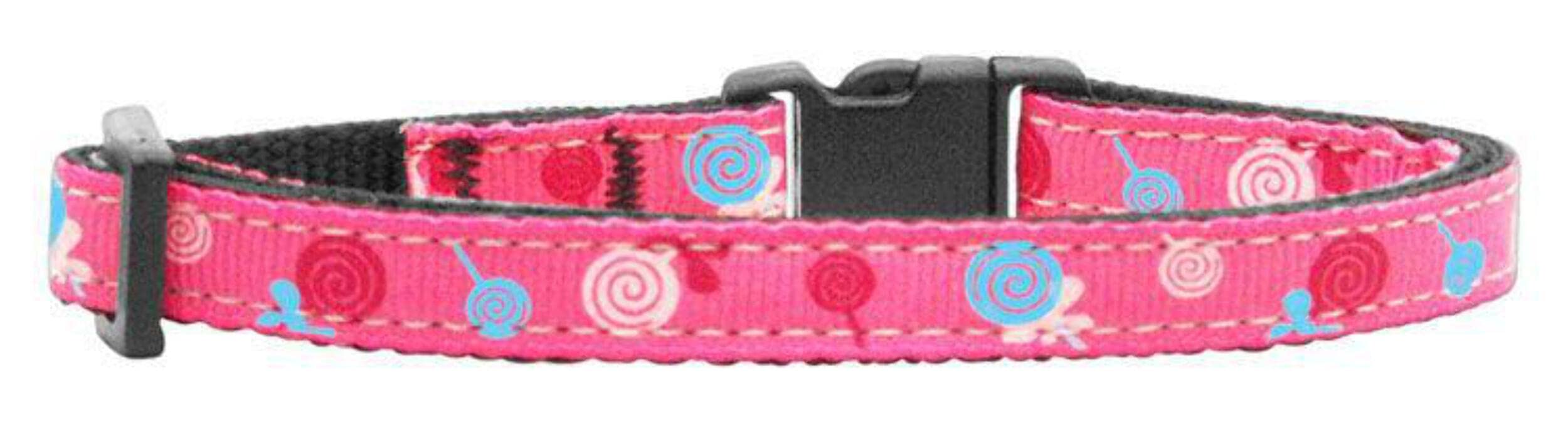 Mirage Pet Products Lollipops Nylon Ribbon Collar for Pets, X-Small, Bright Pink