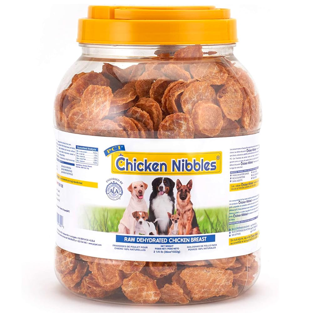 Pet Center Inc. (PCI) Chicken Nibble Dog Treats, 2.25lb. - 100% Real Raw Dehydrated Chicken Breast Bites for Small, Medium & Lar