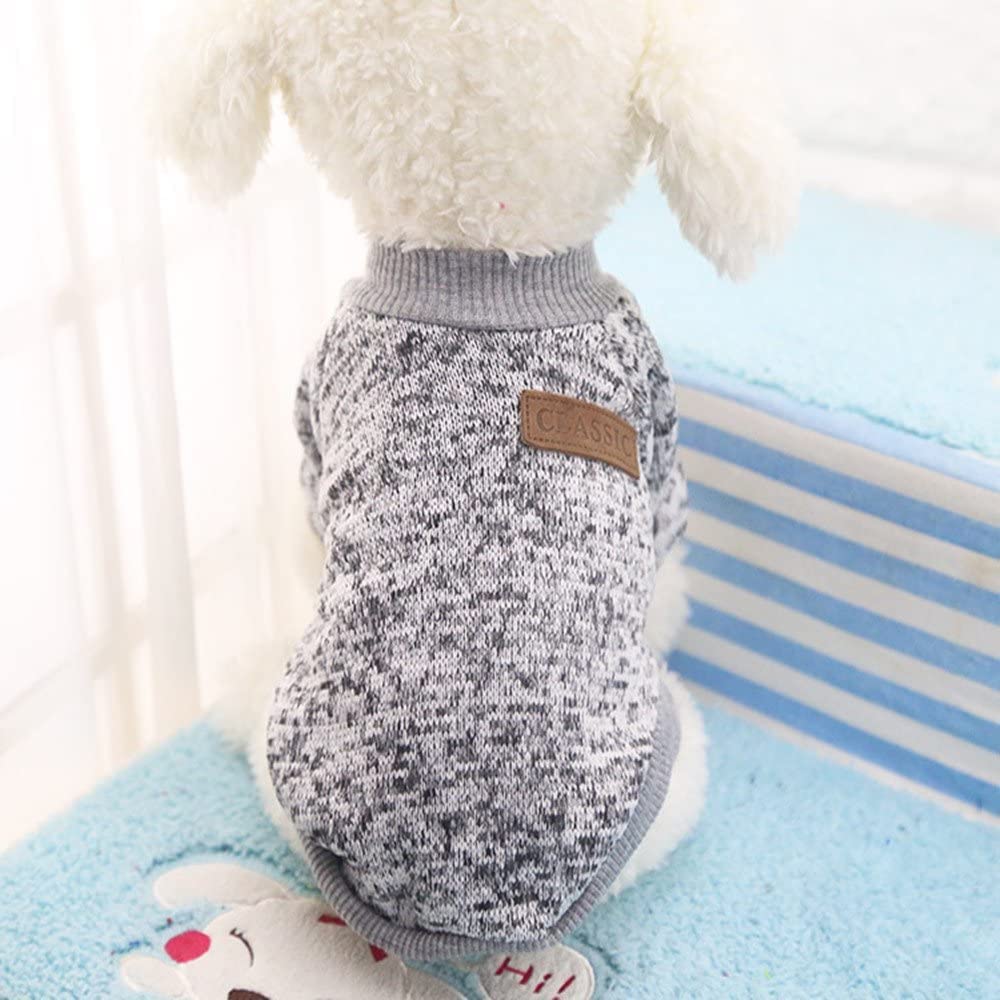 Idepet Pet Dog Classic Sweater, Soft Fleece Coat For Small,Medium Dog,Warm Pet Dog Cat Clothes,Soft Puppy Customes 2 Color (M, G