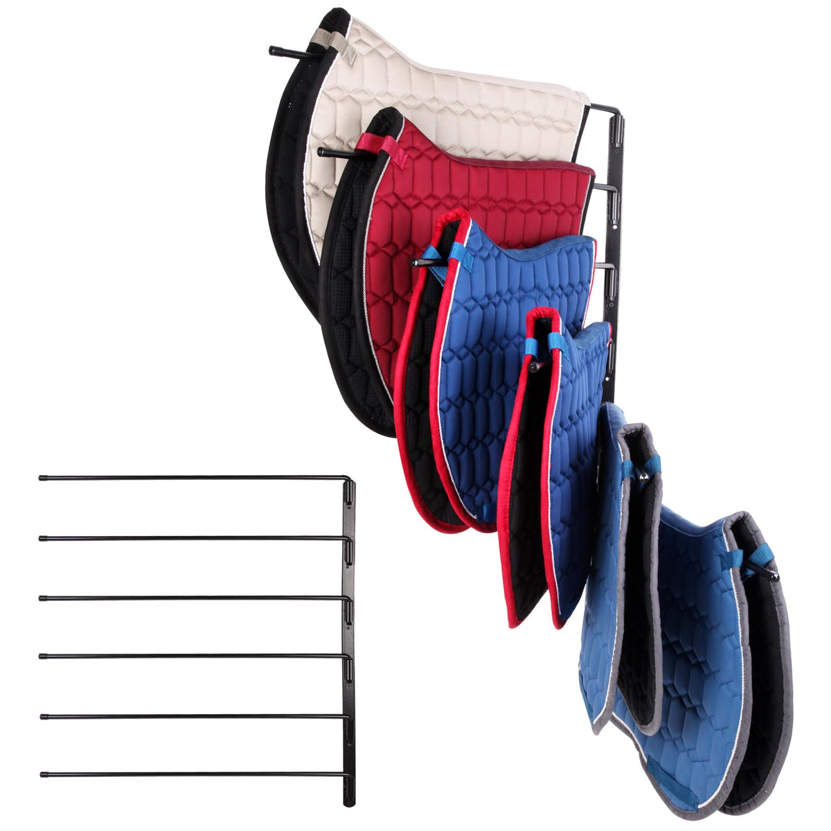 Tomesha Saddle Pad Rack-Horse Blanket Holder,Extra-Long Rack Arms For Various Accessories,Heavy Duty 180 Degree Swing-Out Wall M