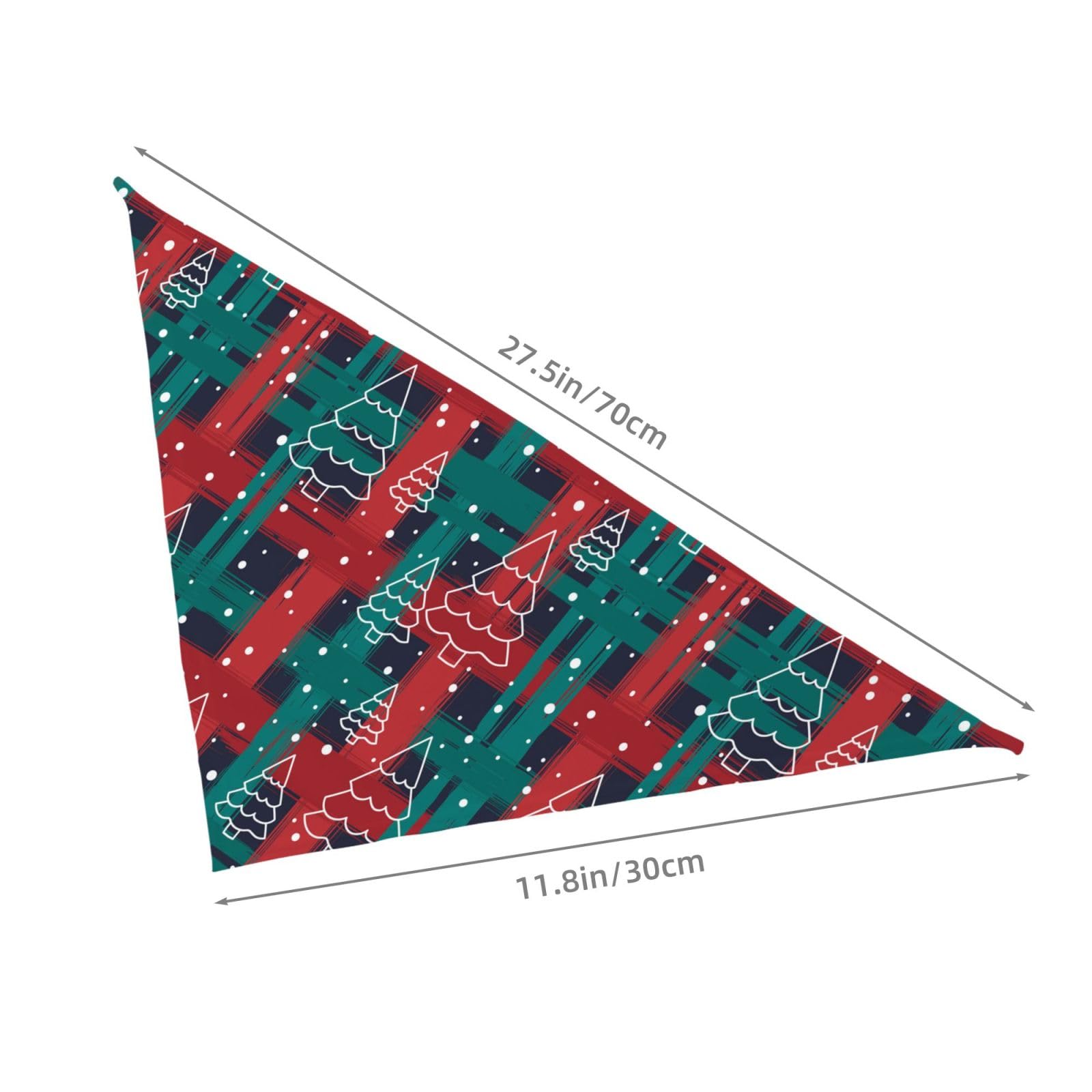White Christmas Trees Red Green Check Dog Bandana Scarf Triangle Bibs Pet Accessories Cat Kerchief
