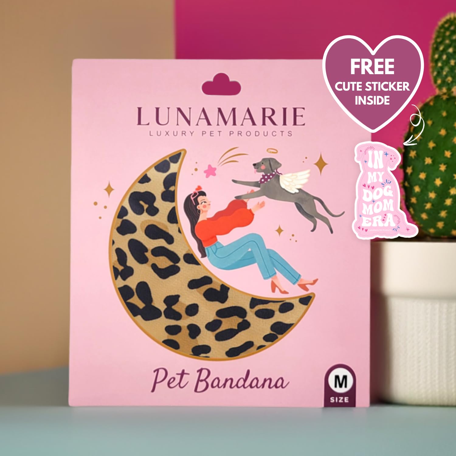Lunamarie - Luxury Dog Bandanas - Cute Leopard Designs | Premium & Soft Poly Fabric | 100% Handmade Adjustable Shape Animal Prin