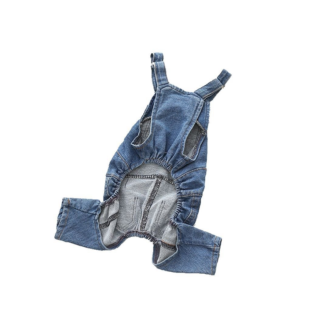 Leowow Pet Dog Denim Clothes Small Dogs Cowboy Overalls Classic Puppy Vintage Clothes Cat Apparel-S/M