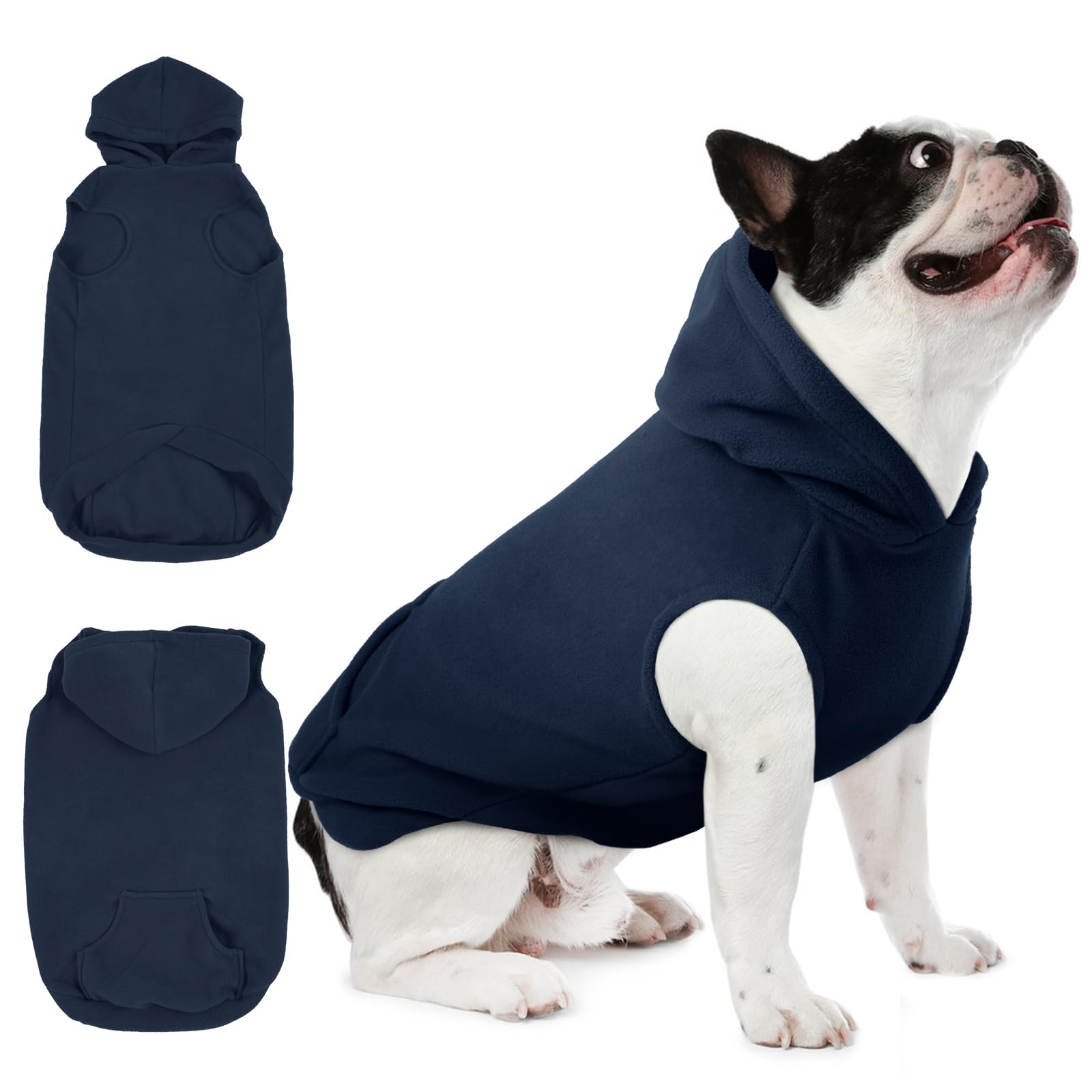 Iecoii Dog Hoodie For Large Dogs,Warm Fleece Dog Sweater With Leash Hole,Cozy Dog Cold Weather Coat For Fall Winter Dog Sweatshi