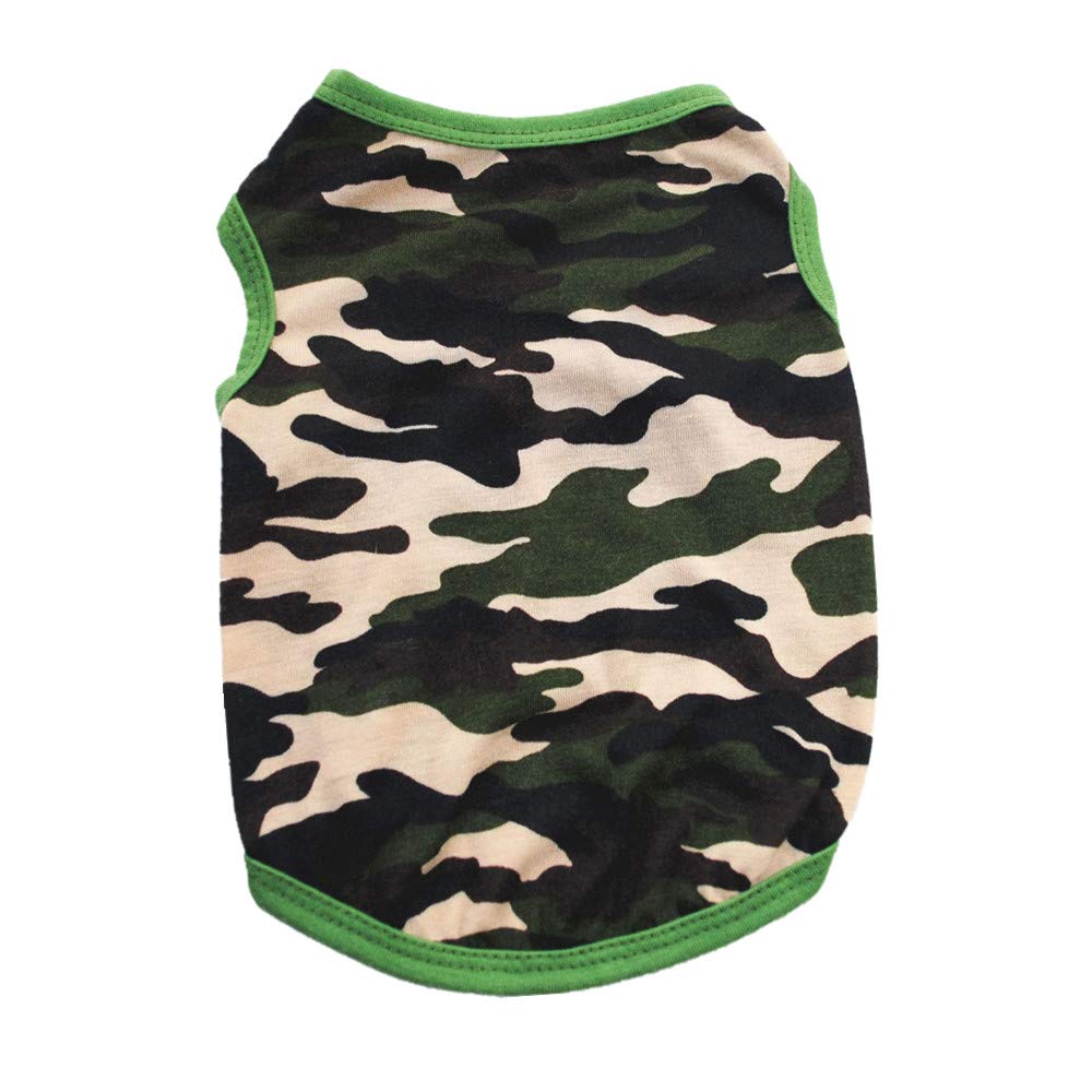 Dog Shirts Pet Shirts Dog T-Shirt Puppy Dog T Shirt Dog Vest Puppy Vest Pet Clothing Puppies Clothes For Small Dogs Doggie Tee Summer Apparel Female Dog Shirt Beach Wear¡ (X-Small, Green Camo)
