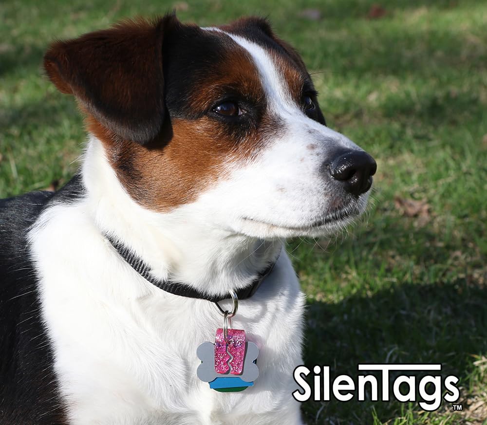 Silentags Pet Tag Silencer Clip It On, Jingle'S Gone! -Pink