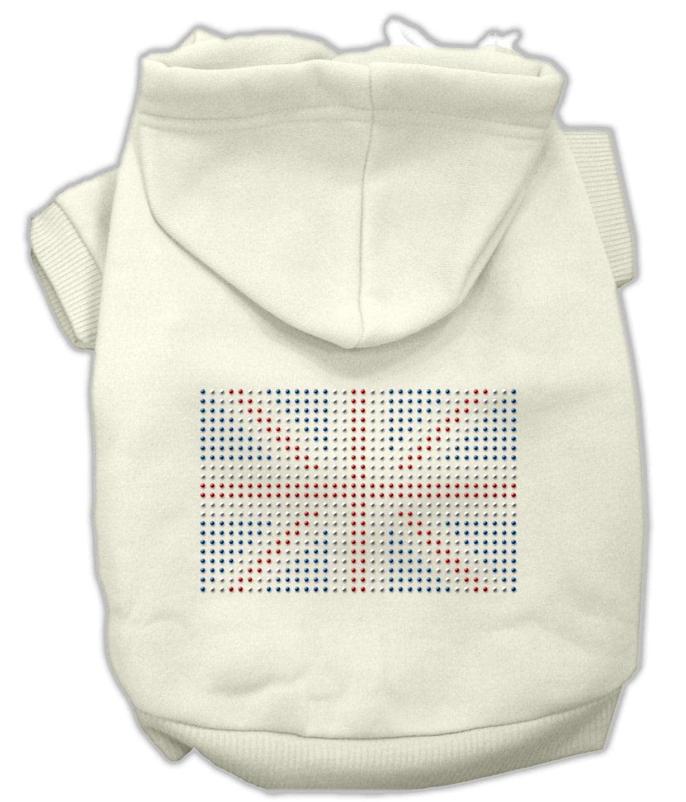 Pet, Dog & Cat Hoodie Rhinestone, &quot;British Flag&quot; Red 3XL (25-35 lbs.)