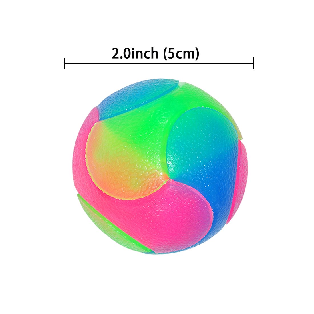 Fineinno 2Pcs Light Up Dog Balls,Led Dog Ball,Glow In The Dark Dog Ball,Flashing Elastic Ball Pet Toys For Puppy, Cats, Dogs