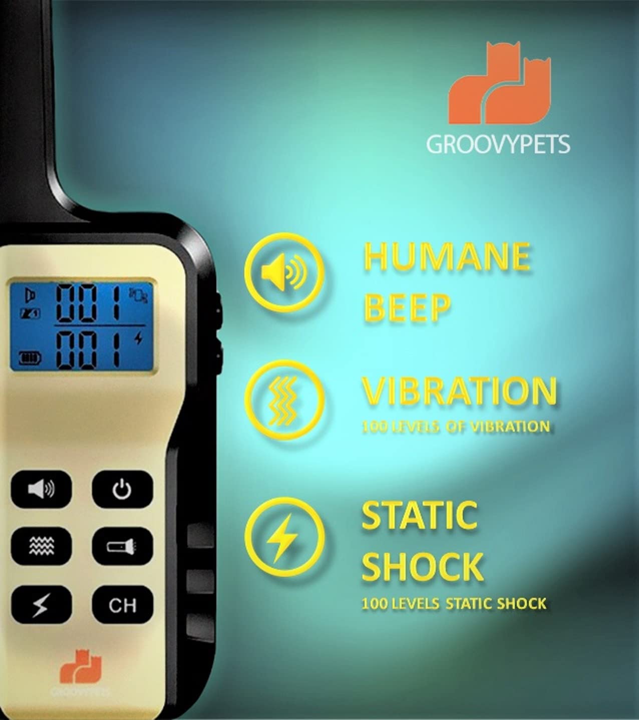 1100 Yd Remote Dog Training Shock Collar W/Auto Anti Bark, Humane Beep, Vibration, Static Shock And Waterproof Long Lasting Rechargeable Battery For Small Medium Large Dogs (One-Dog Kit)