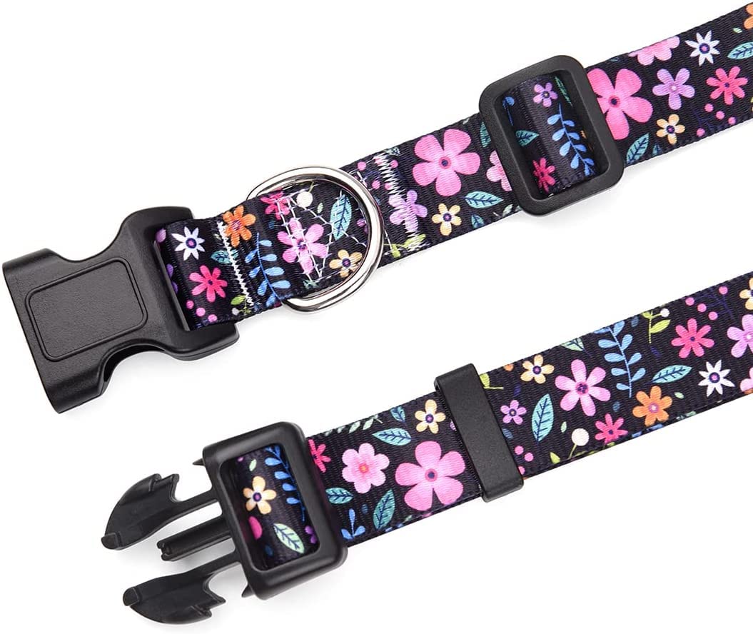 Hqyddmi Dog Collar And Leash Set For Small Dogs Cats, With Floral Print, Soft Comfortable Adjustable For Puppy And Small Dogs, F