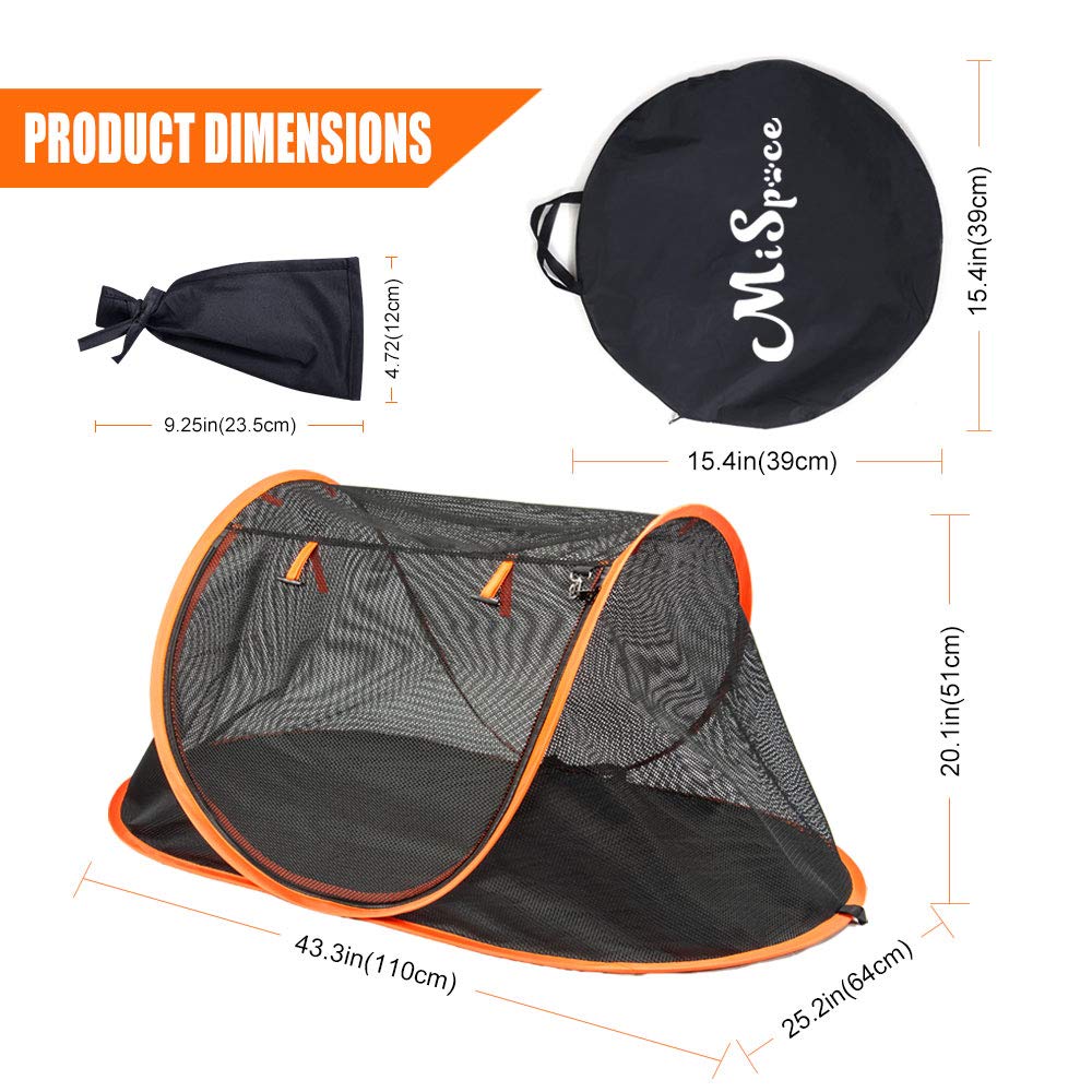 Porayhut Mispace Portable Indoor/Outdoor Pet Cage/Pet Tent-Pop Up Cat Crate,Foldable Kennel,Comfy Puppy House-Washable Fabric Co