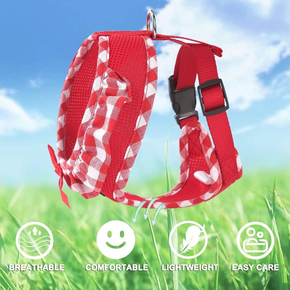 Superbuddy Upgraded Soft Mesh Dog Harness Super Breathable Lightweight Pet Harnesses For Puppy Dogs Outdoor Walking, Red Dog Har