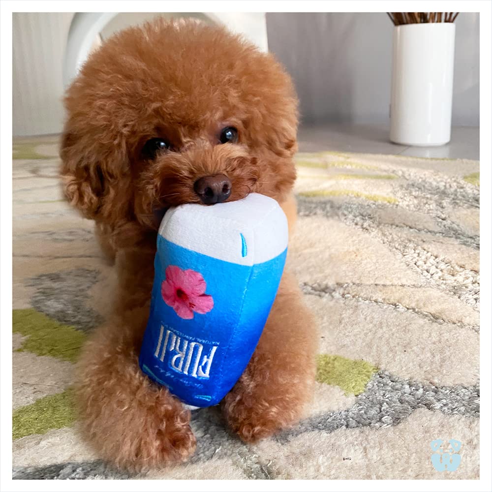 Furji Dog Toy - Funny Cute And Unique Squeaky Dog Toy - Plush Toy With Squeaker For Small Medium Dogs - Gifts For Favorite Dog Birthday - Alcohol Drink Parody For Boredom