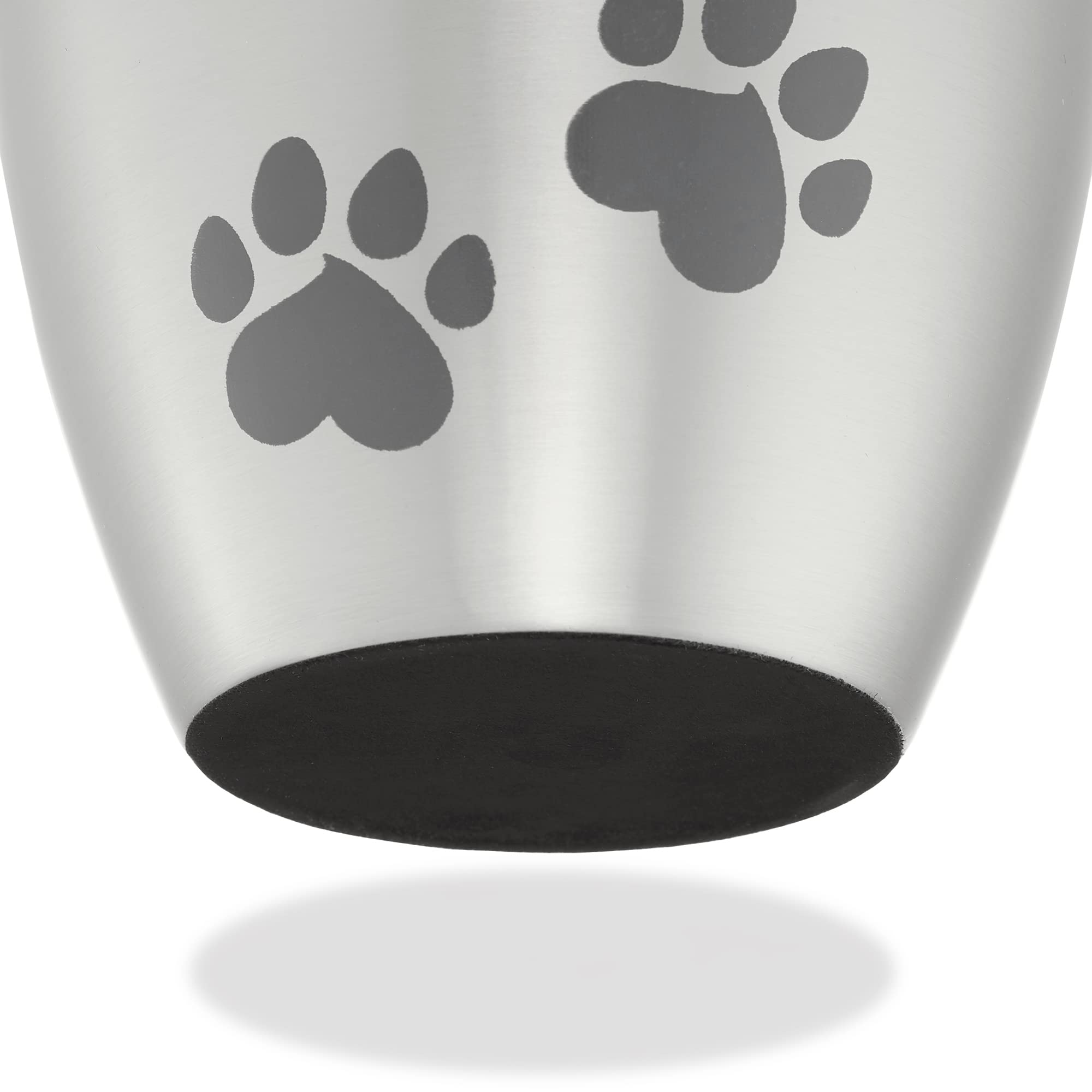 Reminded Pet Cremation Urns for Dog and Cat Ashes, Memorial Paw Print Urn - Large Up to 110 Pounds Silver