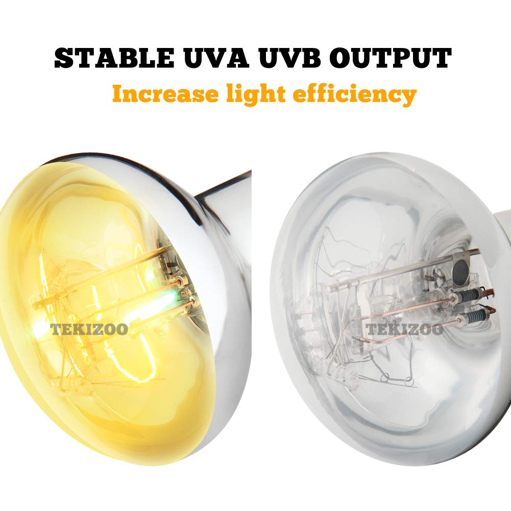 Tekizoo Uva Uvb Sun Lamp High Intensity Self-Ballasted Heat Basking Lamp/Light/Bulb For Reptile And Amphibian (125W)
