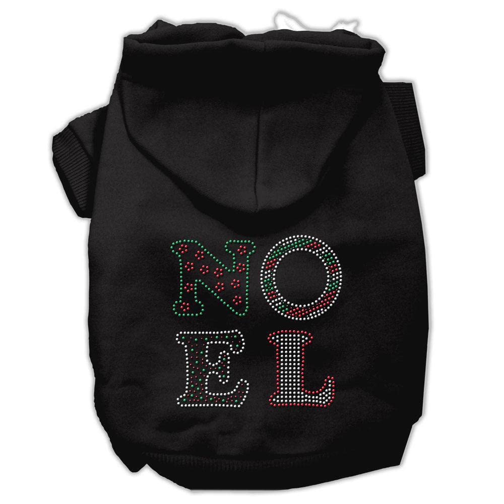 Mirage Pet Products 12' Noel Rhinestone Hoodies, Medium, Black