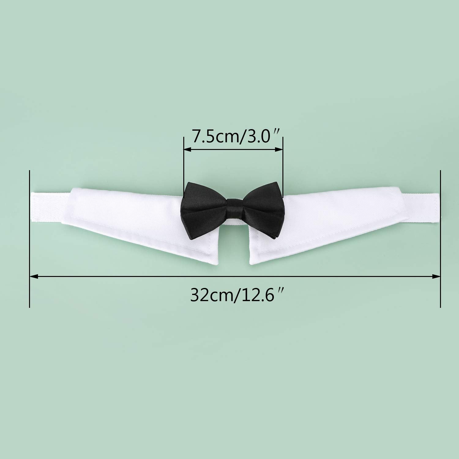 Black Bow Tie Dog Collar, Segarty Cute Tux Dog Bowtie With Handcrafted Adjustable White Collar Formal Pet Cats Puppies Necktie For Small Boy Dog Wedding Birthday Gift