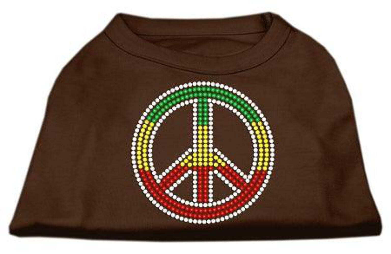 Mirage Pet Products Rasta Peace Sign Pet Shirt, 3X-Large, Brown