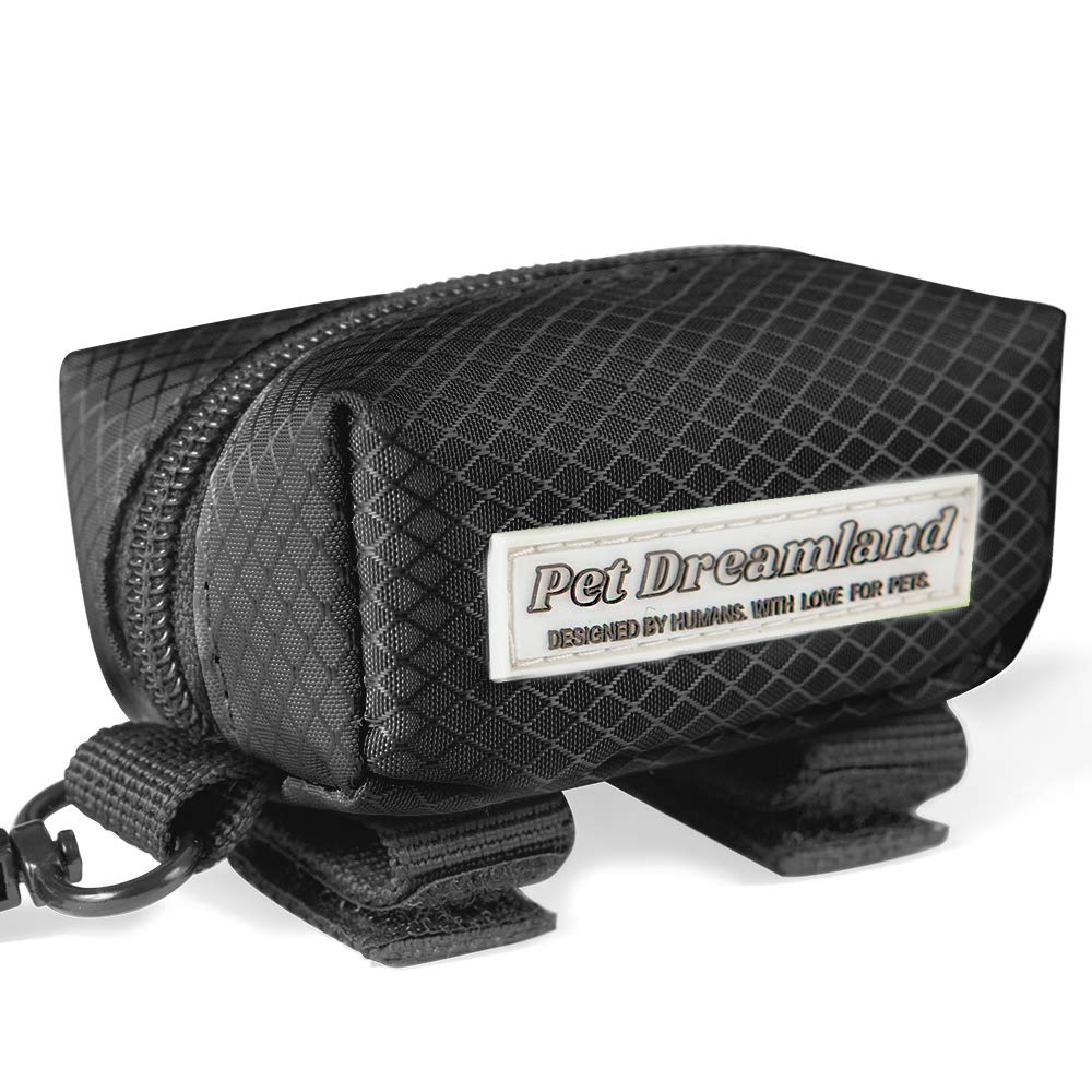 Pet Dreamland Dog Bag Dispenser - Pet Waste Bag Holder Leash Attachment - Includes One Free Roll Of Poop Bags - Zippered Pouch, 