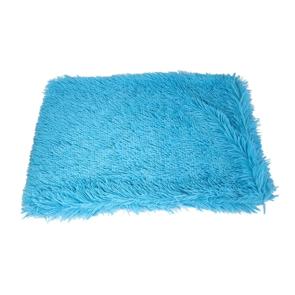 Saz DEKOR Dogs Blanket Nest Cage Plush Cushion Soft Kennel Mat Winter Warm Sky Blue