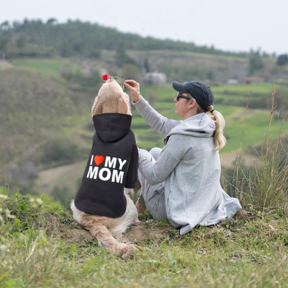 Greenjoy Dog Sweater Dog Hoodie Cold Weather Dog Coat Hooded Sweatshirt For Puppies,Cats, Small Medium Large Dogs (X-Large, Blac