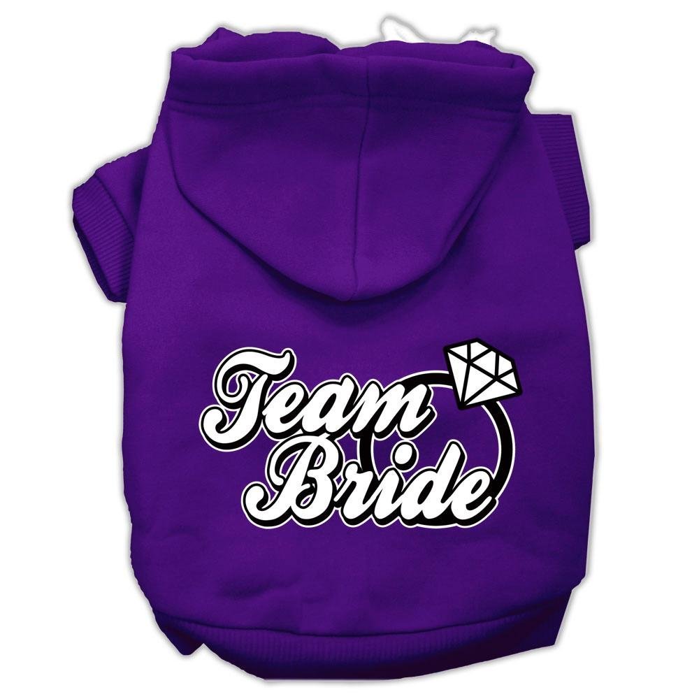 Pet Dog & Cat Hoodie Screen Printed, &quot;Team Bride&quot; Purple 3XL (25-35 lbs.)