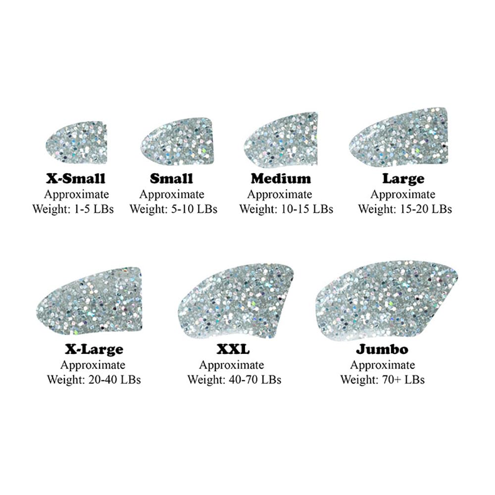 Purrdy Paws Soft Nail Caps 60 Packs For Dogs - Silver Holographic Glitter Jumbo