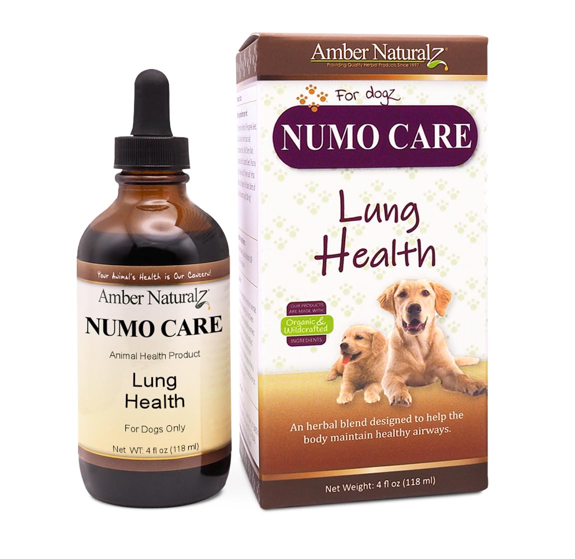 Amber NaturalZ Numo Care Respiratory Support for Dogs | Herbal Formula to Help Maintain Normal Lung Function, Clear Airways, and