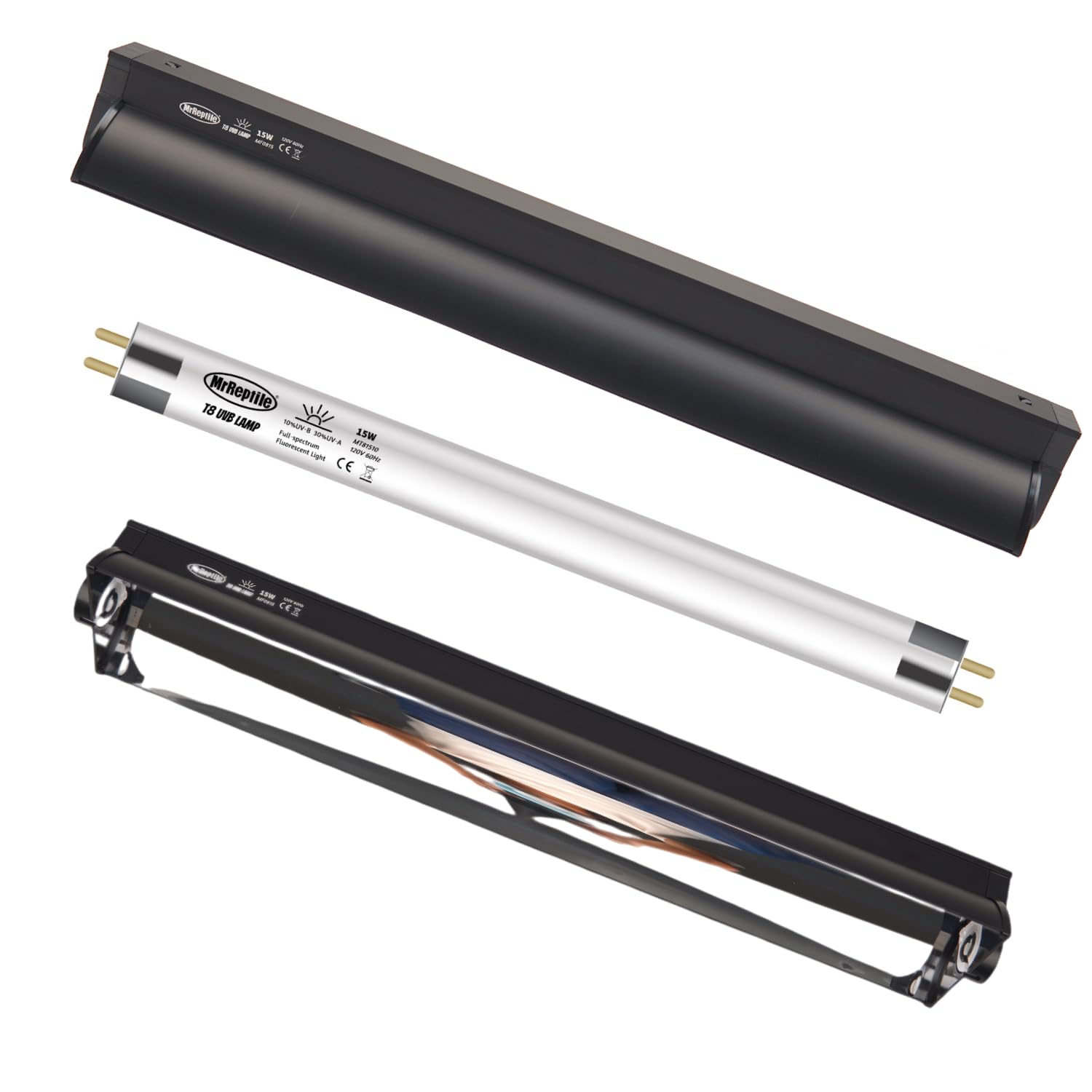 Reptiking T8 Uvb Reptile Light, 15W Uvb Light Fixture And 10.0 Uvb Lamp Tube Kit, For Desert-Dwelling Reptiles, Bearded Dragon U